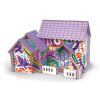 Puzzle 3D dřevěné dům s barvami