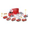 Auto hasičské s efekty a 6 malými auty 34 cm