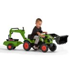 Šlapací traktor Claas Arion s nakladačem, rypadlem a vlečkou