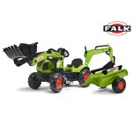Šlapací traktor Claas Arion s nakladačem, rypadlem a vlečkou