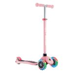 Globber Koloběžka dětská tříkolečková Primo Lights V2 Pastel Pink svítící kolečka