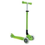 Globber Koloběžka dětská trojkolečková Plus - Primo Foldable Plus Lights V2 Apple Green svítící kole