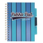 Pukka Pad projektový blok Pukka Stripe A5, 200 stran, linky 8 mm, modrý, linkovaný