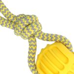 Hračka pro mazlíčky Přetahovadlo pro psy míč žlutý 20 cm