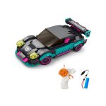 Stavebnice Auto tyrkysové RC na dálkové ovládání 17 cm 265 dílků