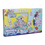 Puzzle 3D dřevěné domeček s barvami