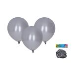 Balónek nafukovací 30cm - sada 10ks, metalický stříbrný
