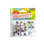 Oči pohyblivé barevné 12mm, 50ks