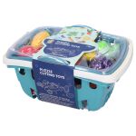 Kuchyňský set v košíku 26x19x14 cm - modrý - český obal