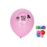 Balónek nafukovací 30 cm - sada 5ks, s číslem 18