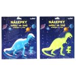 Nálepky 25,5x31 cm svítící ve tmě Dinosauři