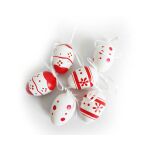 Vajíčko dekorační plastové malované 6 cm, 6ks v organza sáčku