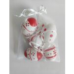 Vajíčko dekorační plastové malované 6 cm, 6ks v organza sáčku