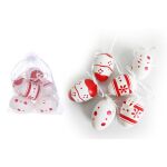 Vajíčko dekorační plastové malované 6 cm, 6ks v organza sáčku