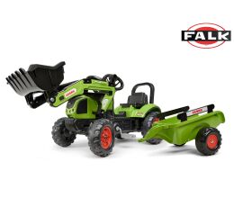 Šlapací traktor Claas Arion s vlečkou a nakladačem