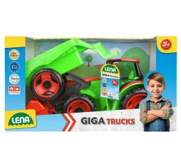 Traktor se lžící a s vozíkem, červeno zelený