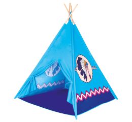 TeePee dětský stan modrý 4 stěny 150cm