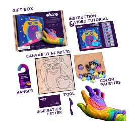 OKTO Sova výtvarná sada malování hmotou podle čísel 29x29 cm