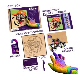 OKTO Malování hmotou podle čísel "Buldoček" 29x29 cm