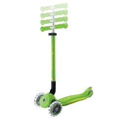 Globber Koloběžka dětská trojkolečková Plus - Primo Foldable Plus Lights V2 Apple Green svítící kole
