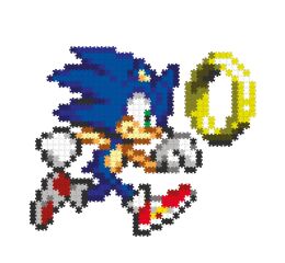 Jixelz REMIX Sonic puzzle plastové pixel art Sonic & Ring