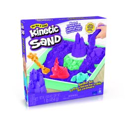 KINETIC SAND KRABICE TEKUTÉHO PÍSKU S PODLOŽKOU FIALOVÁ