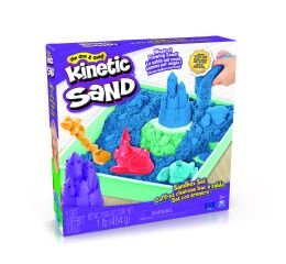 KINETIC SAND KRABICE TEKUTÉHO PÍSKU S PODLOŽKOU MODRÁ