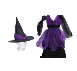 Set karneval - čarodějnice fialová