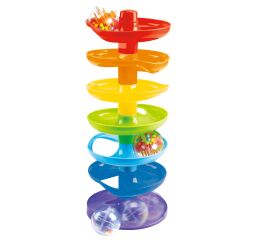 Spirála s míčky duhová 37 cm