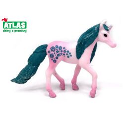 A - Figurka Jednorožec růžový s glitry 10,5 cm