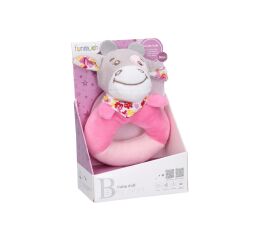Chrastítko plyš kroužek kráva 13cm