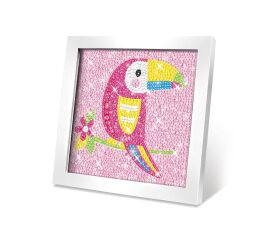 Kreativní set obraz s kamínky papoušek 17,5x17,5 cm