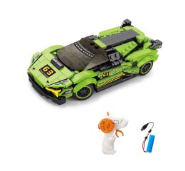 Stavebnice Auto zelené RC na dálkové ovládání 17 cm 275 dílků