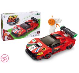 Stavebnice Auto červené RC na dálkové ovládání 17 cm 279 dílků - český obal