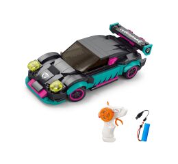 Stavebnice Auto tyrkysové RC na dálkové ovládání 17 cm 265 dílků
