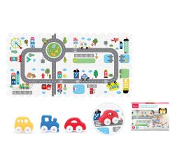 Měkké bloky s autíčkem město 8ks