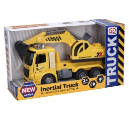 Auto stavební bagr na setrvačník s efekty 28 cm