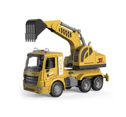 Auto stavební bagr na setrvačník s efekty 28 cm