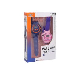 Hodinky a vysílačka walkie-talkie set fialové 2 ks