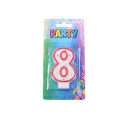 Párty svíčka číslo 8 Červená