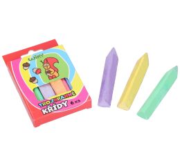 Křídy chodníkové barevné 6ks trojhranné