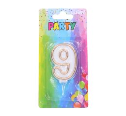 Párty svíčka 9 - zlatá