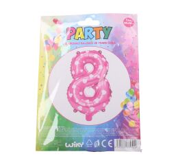 Balónek nafukovací - číslo 8 růžový