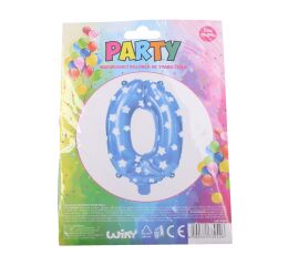 Balónek nafukovací - číslo 0 modrý