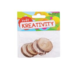 Dřevěné kolečko 3-4x0,5 cm, 4 kusy