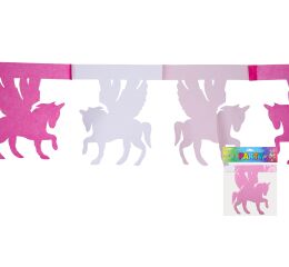 Girlanda růžovobílá 3 m - Jednorožec