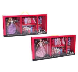 Panenka s šatníkem 30 cm 12 šatů