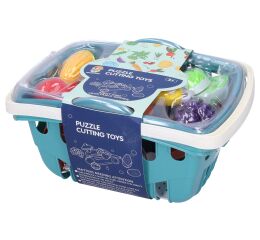 Kuchyňský set v košíku 26x19x14 cm - modrý - český obal