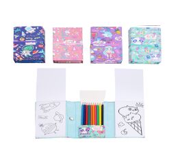 Omalovánky cestovní 2x30 listů + 10 ks pastelky