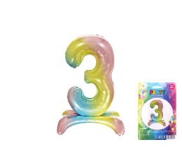 Balónek nafukovací - číslo 3 duha